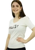 Cat&Dog Baskılı Krem T-Shirt thumbnail 2