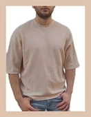 Oversize Waffle Erkek T-shirt 1079 thumbnail 3
