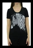 Zebra Baskılı Siyah T-Shirt thumbnail 3