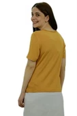 Saten Biyeli Hardal T-Shirt thumbnail 4