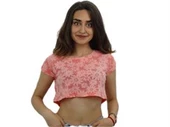 Crop Nar Çiçeği T-Shirt thumbnail 1
