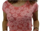 Crop Nar Çiçeği T-Shirt thumbnail 4