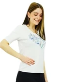 Aksesuar Baskılı Beyaz T-Shirt thumbnail 2