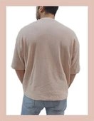 Oversize Waffle Erkek T-shirt 1079 thumbnail 5