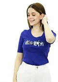 Cat&Dog Baskılı Mavi T-Shirt thumbnail 2