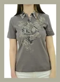 Yakalı Baskılı Toprak T-Shirt thumbnail 3