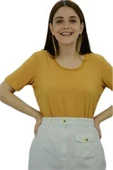 Saten Biyeli Hardal T-Shirt thumbnail 2