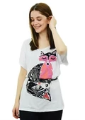 Tilki Baskılı Pembe T-Shirt thumbnail 1