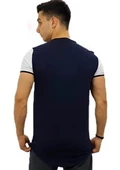 Kolları Beyaz Tişört-Lacivert thumbnail 3