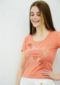 Delmod Baskılı Turuncu T-Shirt thumbnail 2