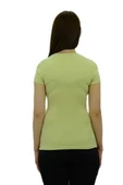 V Yaka Su Yeşili Basic T-Shirt thumbnail 4