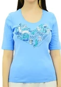 Aksesuar Baskılı Mavi T-Shirt thumbnail 3