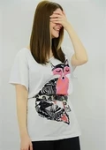 Tilki Baskılı Pembe T-Shirt thumbnail 2