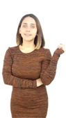 Fitilli Uzun Kollu Taba Elbise thumbnail 3