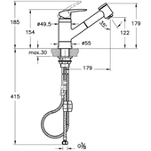 Artema Harmony Pull Out Eviye Bataryası Krom A41864 thumbnail 4