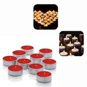 Piev Tea Lights Dekoratif Süs Romantik Mum 50 Li Paket Kırmızı thumbnail 1