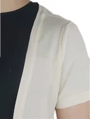 Önü Açık Waffle Krem T-shirt thumbnail 2