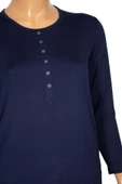 Cimariva Kadın Ferah Basic Patlı Süs Düğmeli Lacivert Tunik thumbnail 2