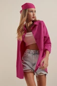 Kadın Oversize Gömlek Fuşya thumbnail 2