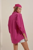 Kadın Oversize Gömlek Fuşya thumbnail 6