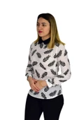 Kadın Krep Yaprak Bluz SM3018 thumbnail 4