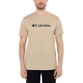 Columbia CSC M Basıc Bıg Logo Brushed SS Tee Erkek Tişört Bej CS0287-271 thumbnail 1