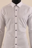 Uzun Kol Slim Fit Desenli Gömlek thumbnail 7