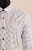 Uzun Kol Slim Fit Desenli Gömlek thumbnail 9