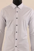 Uzun Kol Slim Fit Desenli Gömlek thumbnail 7