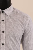 Uzun Kol Slim Fit Desenli Gömlek thumbnail 9