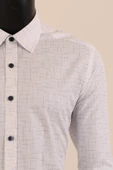 Uzun Kol Slim Fit Desenli Gömlek thumbnail 9