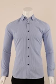 Uzun Kol Slim Fit Çizgili Gömlek thumbnail 1