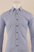 Uzun Kol Slim Fit Çizgili Gömlek thumbnail 7