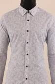 Uzun Kol Slim Fit Desenli Gömlek thumbnail 3