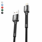 LinkTech K550 Lightning-USB Metal Başlı Data/Şarj Kablosu 3A 1mt thumbnail 1