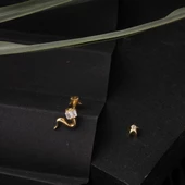 14 Ayar Altın Piercing Tragus Küpe thumbnail 4