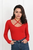 Kadın Boyun Askılı Bluz 1418-23 thumbnail 12