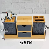 Akrilik Bambu Banyo Seti - 5 Parça Banyo Takımı thumbnail 3