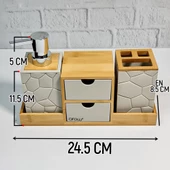 Akrilik Bambu Banyo Seti - 5 Parça Banyo Takımı thumbnail 7