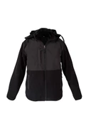 Softpolar Kapüşonlu Mont - Siyah - Slim Fit thumbnail 1