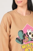 Kadın Mickey Mouse Baskılı Eşofman Takımı Camel thumbnail 6