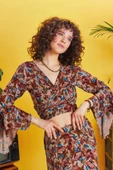İspanyol Kol Crop Bluz thumbnail 1