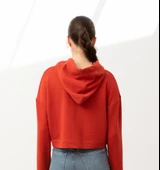 Nors Bolthor Kapüşonlu Crop Sweatshirt Kiremit thumbnail 3