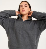 Nors Vanir Basic Yarım Fermuarlı Polar Sweatshirt Gri thumbnail 6