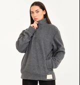 Nors Vanir Basic Yarım Fermuarlı Polar Sweatshirt Gri thumbnail 4
