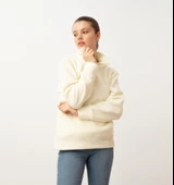 Nors Vanir Basic Yarım Fermuarlı Polar Sweatshirt Ekru thumbnail 5