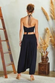 Drape Detay Beli Lastikli Şalvar Pantolon thumbnail 5