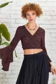 İspanyol Kol Crop Bluz thumbnail 1