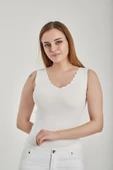 Modatalika Kadın Merdiven Yaka Crop Triko Bluz thumbnail 10