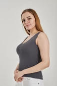 Modatalika Kadın Merdiven Yaka Crop Triko Bluz thumbnail 9